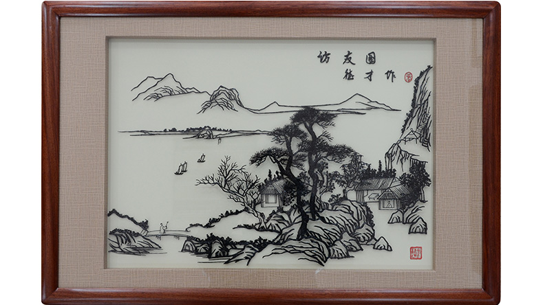 訪(fǎng)友圖-張德才大師山水鐵畫(huà)作品