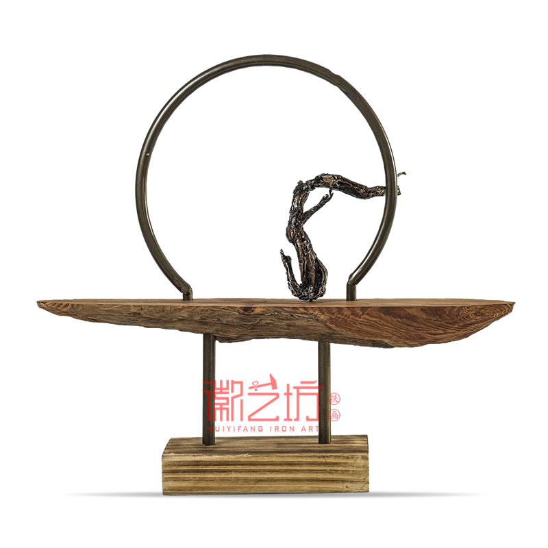 立體鐵畫禪意金屬擺件 鐵藝裝飾 安徽特色非遺手工藝術(shù)品