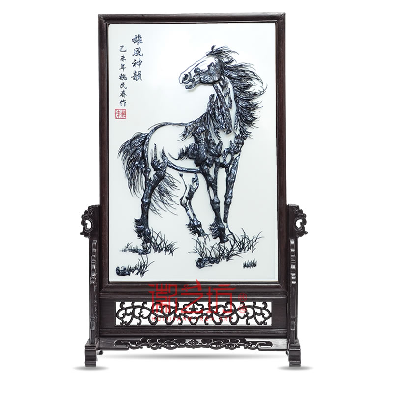 徽藝坊鐵畫(huà)名師魏民春作品 鐵馬臺(tái)屏鐵畫(huà) 國(guó)家級(jí)非遺純正手工鍛制